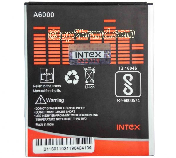 Intex made Lenovo A6000 Battery