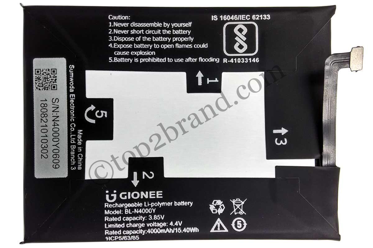 Gionee N4000Y front gionee a1 lite battery low price