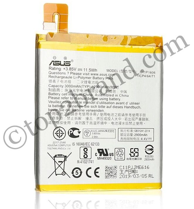 ASUS-100-Original-3000mAh-C11P1606-Battery-For-ASUS-Zenfone-3-Laser-5-5-ZC551KL-Phone-Latest buy online AASUS ZenFone 3 Laser 5.5" battery at best price