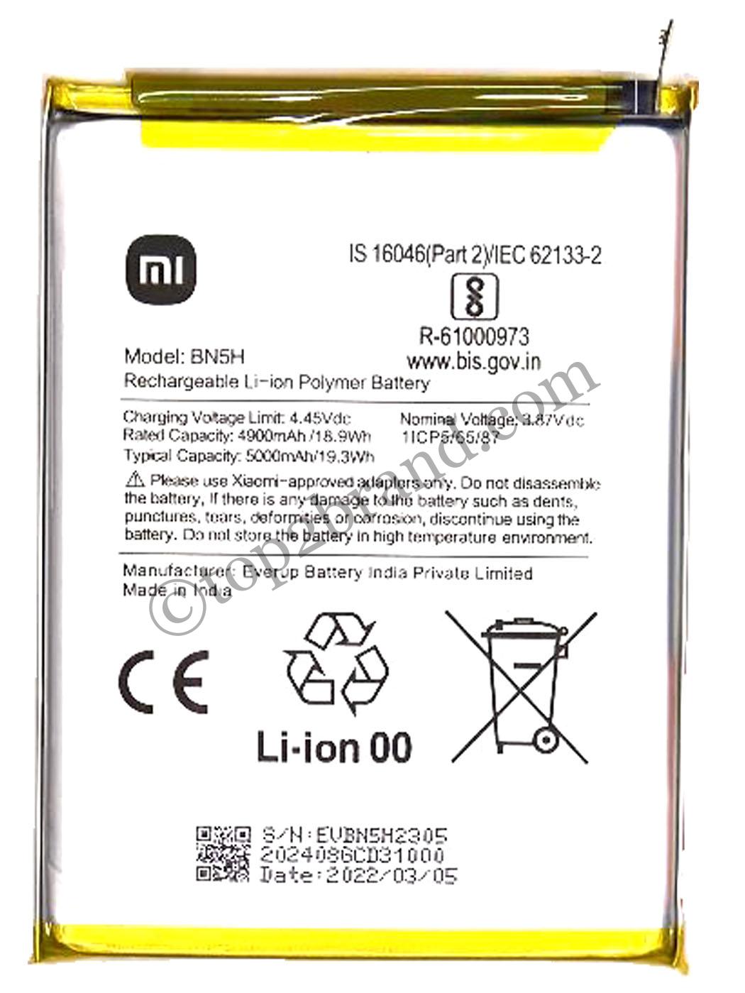 Xiaomi POCO M5 original battery buy online Xiaomi POCO M5 battery at best price