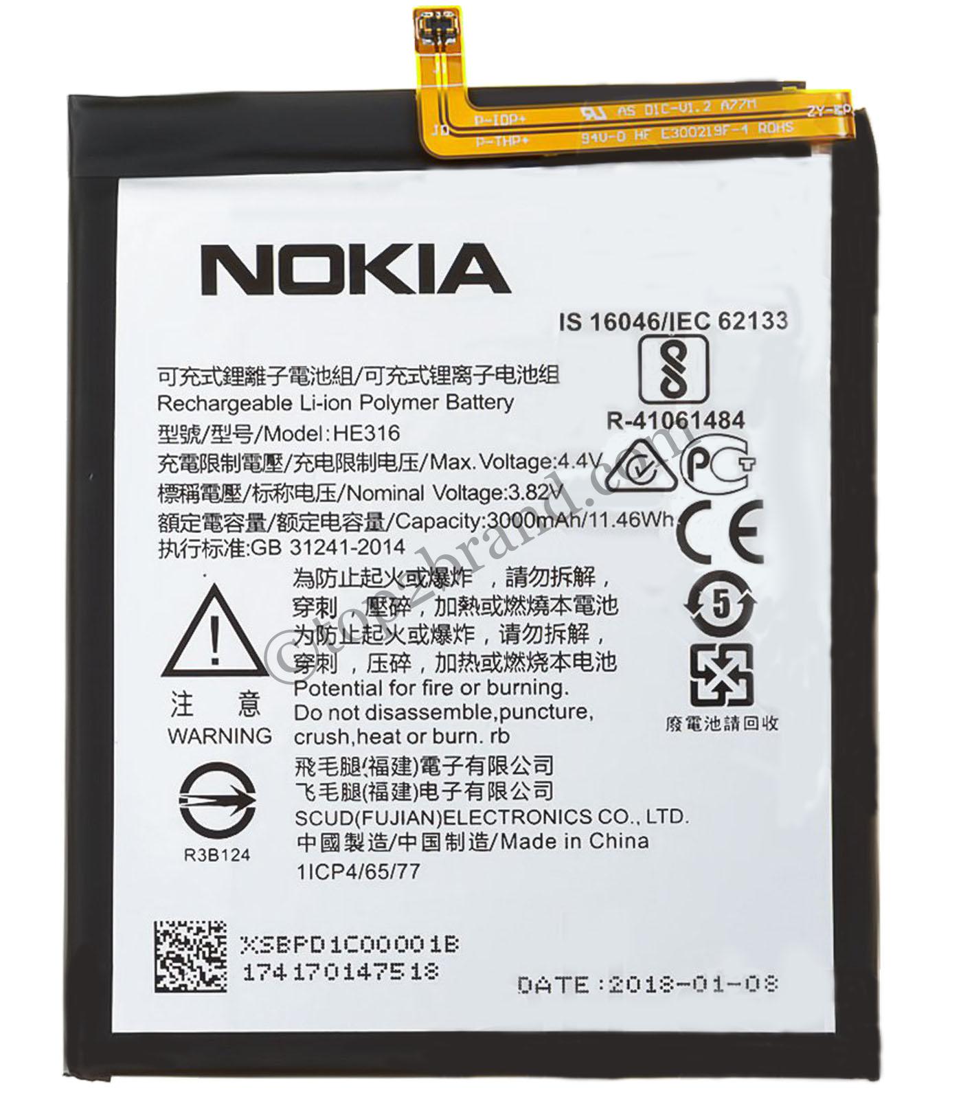 Nokia 6 battery mAh buy online Nokia 6 battery at best price